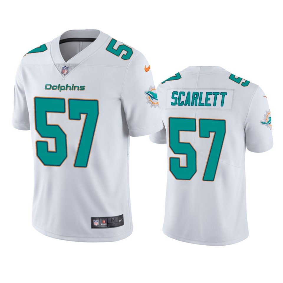 Brennan Scarlett 57 Miami Dolphins White Vapor Limited Stitched Jersey