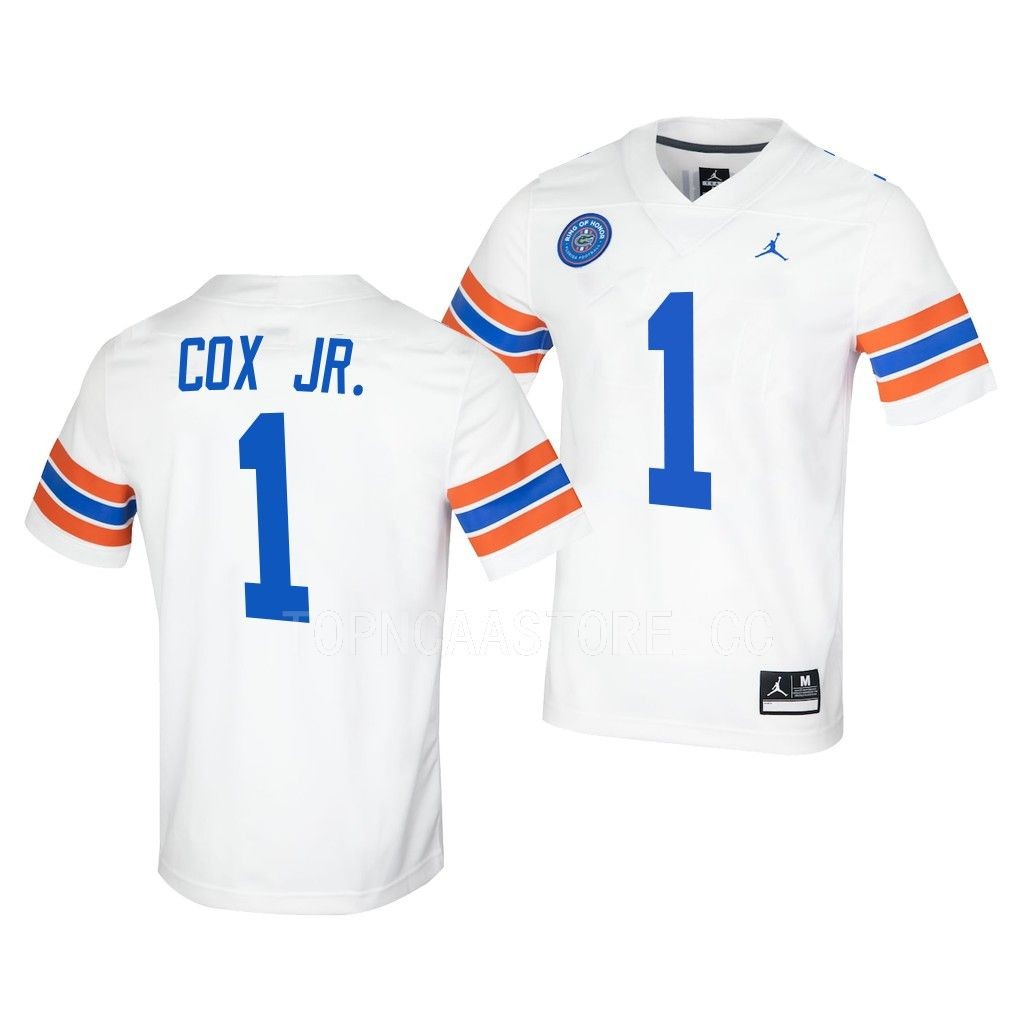 Brenton Cox Jr. Florida Gators Ring Of Honor Untouchable Jersey Men's White #1 Uniform