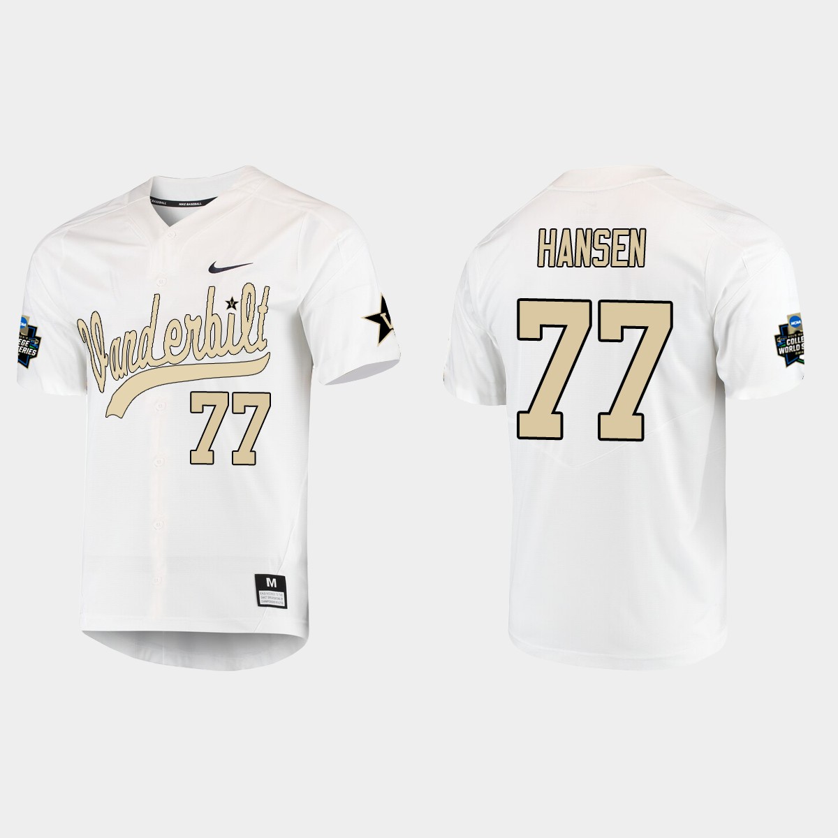 Brett Hansen Vanderbilt Commodores College World Series Jersey - White