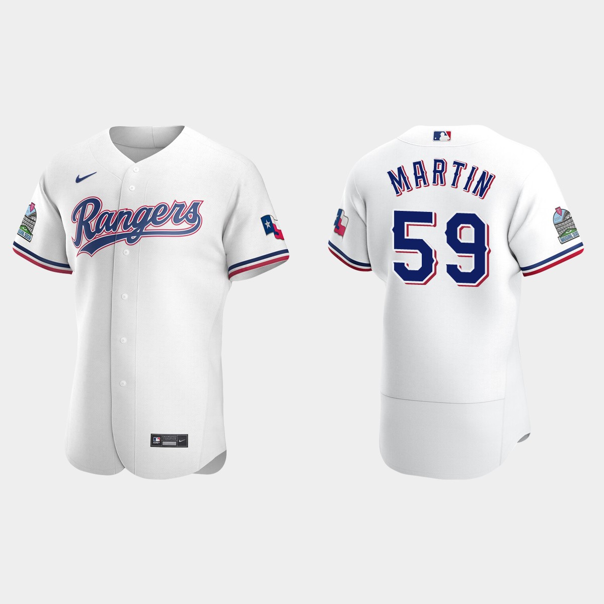 Brett Martin #59 Texas Rangers Home Jersey – White