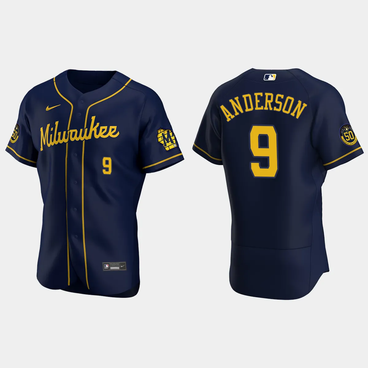 Brian Anderson Milwaukee Brewers Alternate Jersey – Navy