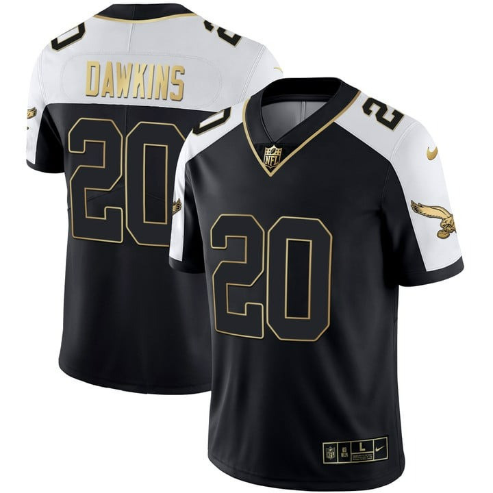 Brian Dawkins Men's Philadelphia Eagles Alternate Kelly Green & Gold Black Gold Jersey - All Stitched