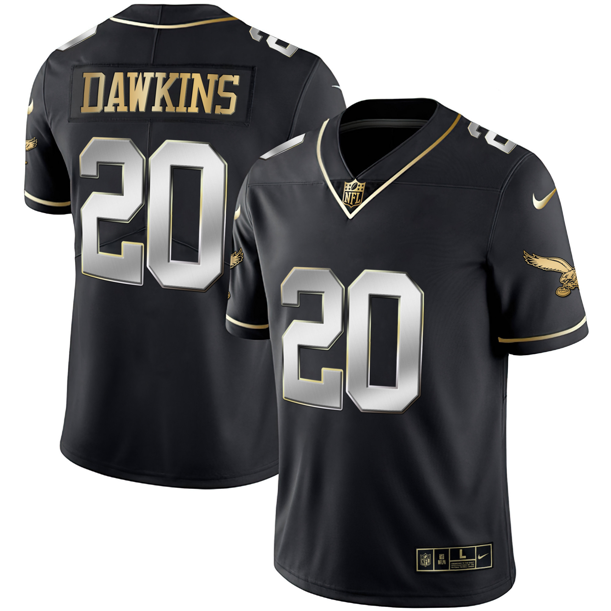 Brian Dawkins Men's Philadelphia Eagles Gold & Kelly Vapor Black Limited Jersey - All Stitched