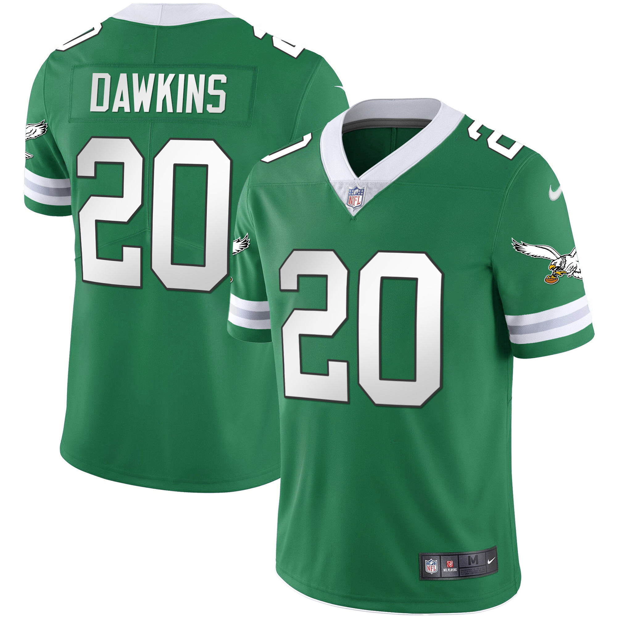 Brian Dawkins Men's Philadelphia Eagles Gold & Kelly Vapor Throwback Kelly Green Jersey - All Stitched