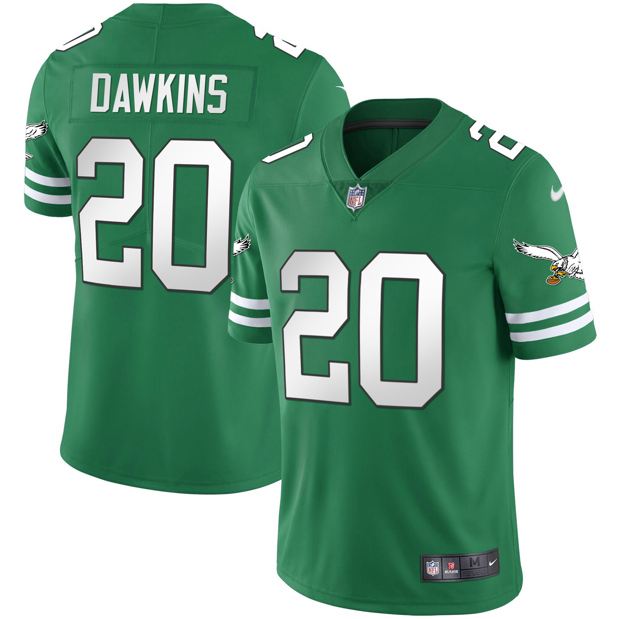 Brian Dawkins Men's Philadelphia Eagles Gold & Kelly Vapor V2 Kelly Green Jersey - All Stitched