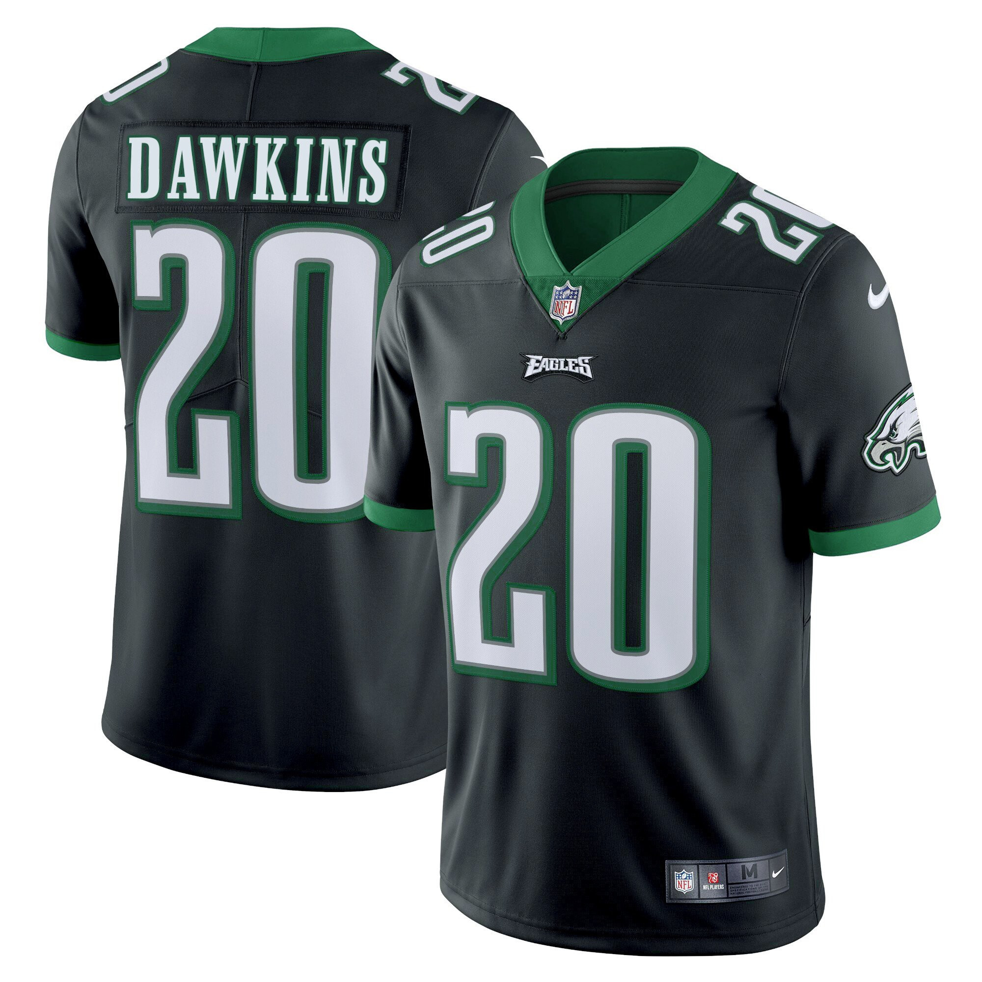 Brian Dawkins Men's Philadelphia Eagles Kelly Green Limited Black Jersey - All Stitched