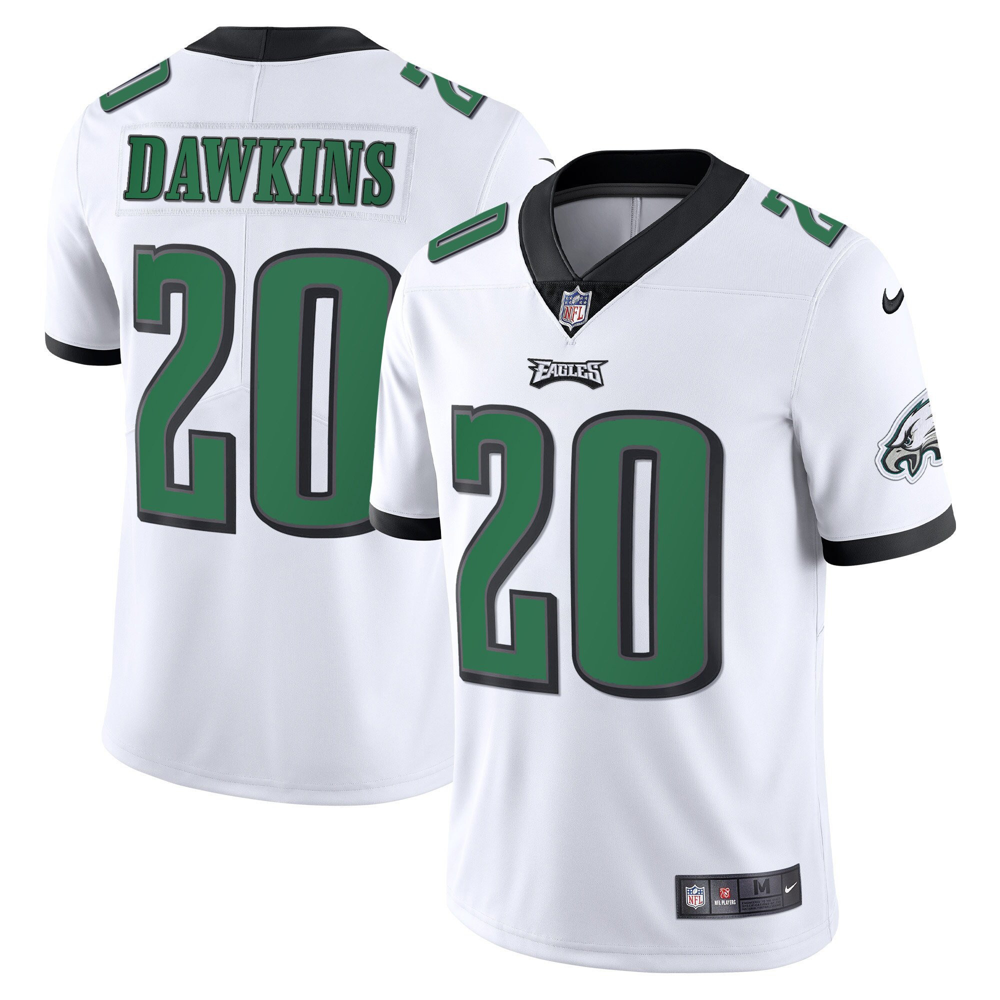 Brian Dawkins Men's Philadelphia Eagles Kelly Green Limited White Jersey - All Stitched