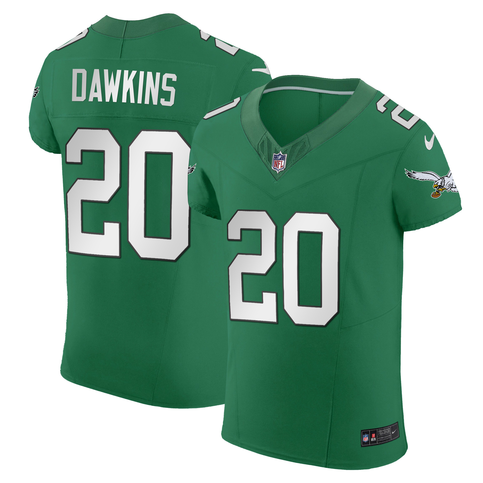 Brian Dawkins Men's Philadelphia Eagles Kelly Green Vapor Elite Jersey - All Stitched