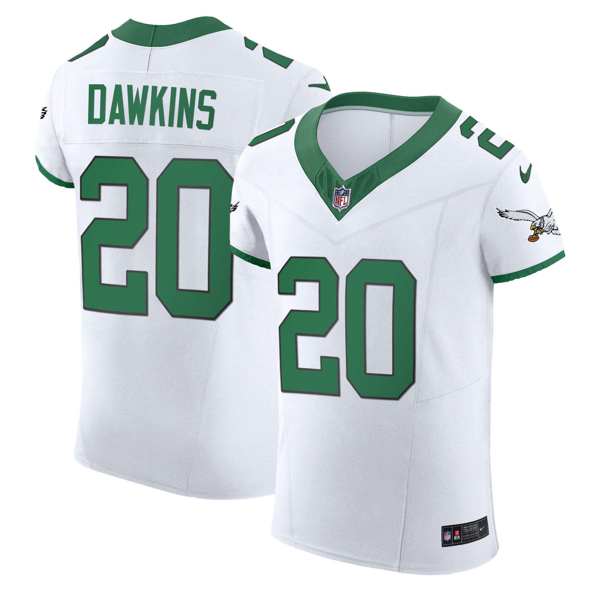 Brian Dawkins Men's Philadelphia Eagles Kelly Green Vapor Elite Kelly White Jersey - All Stitched
