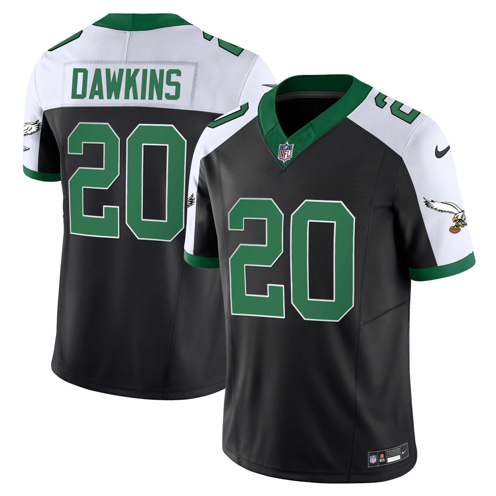 Brian Dawkins Men's Philadelphia Eagles Kelly Green Vapor Limited Black Alternate Jersey - All Stitched