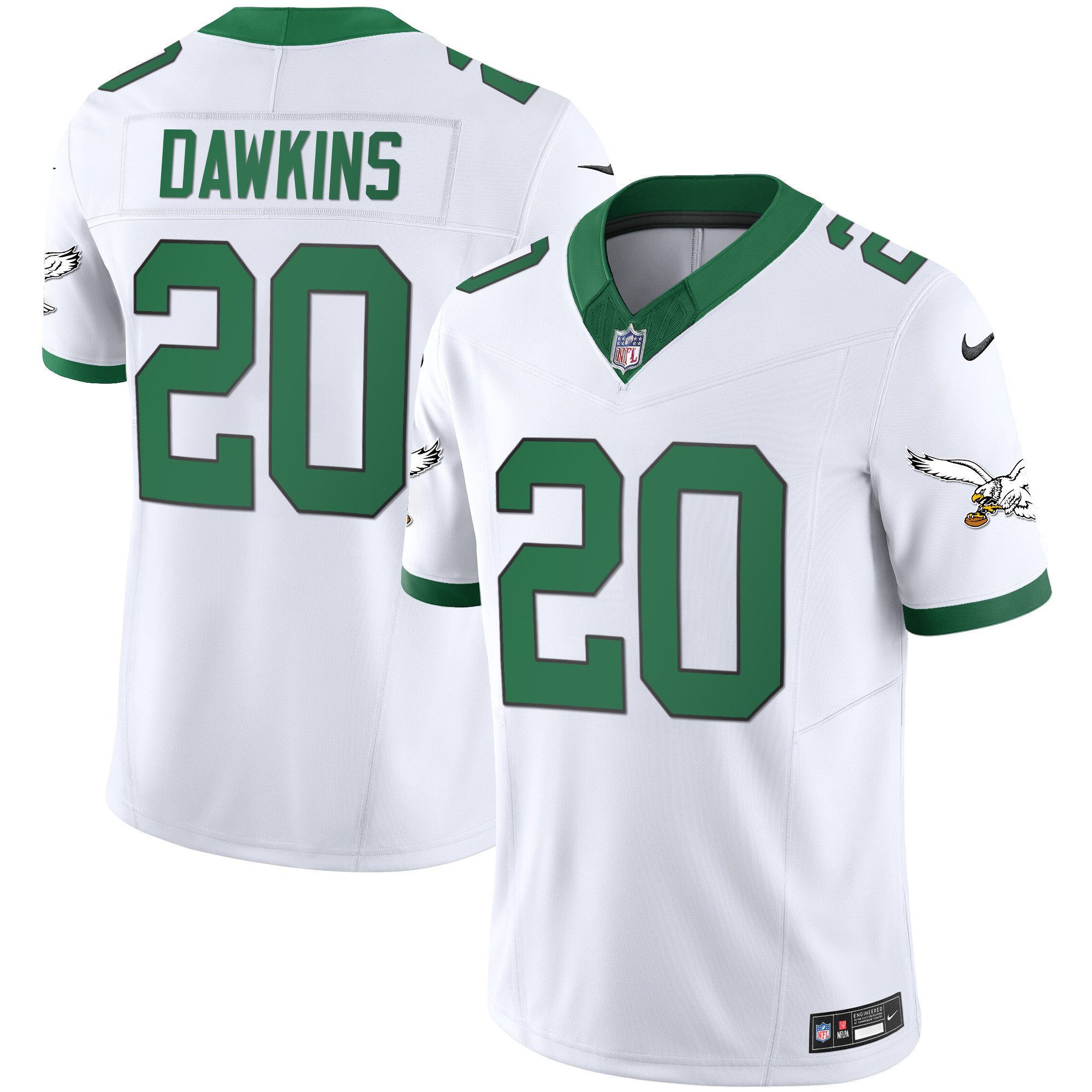 Brian Dawkins Men's Philadelphia Eagles Kelly Green Vapor Limited Kelly White Jersey - All Stitched