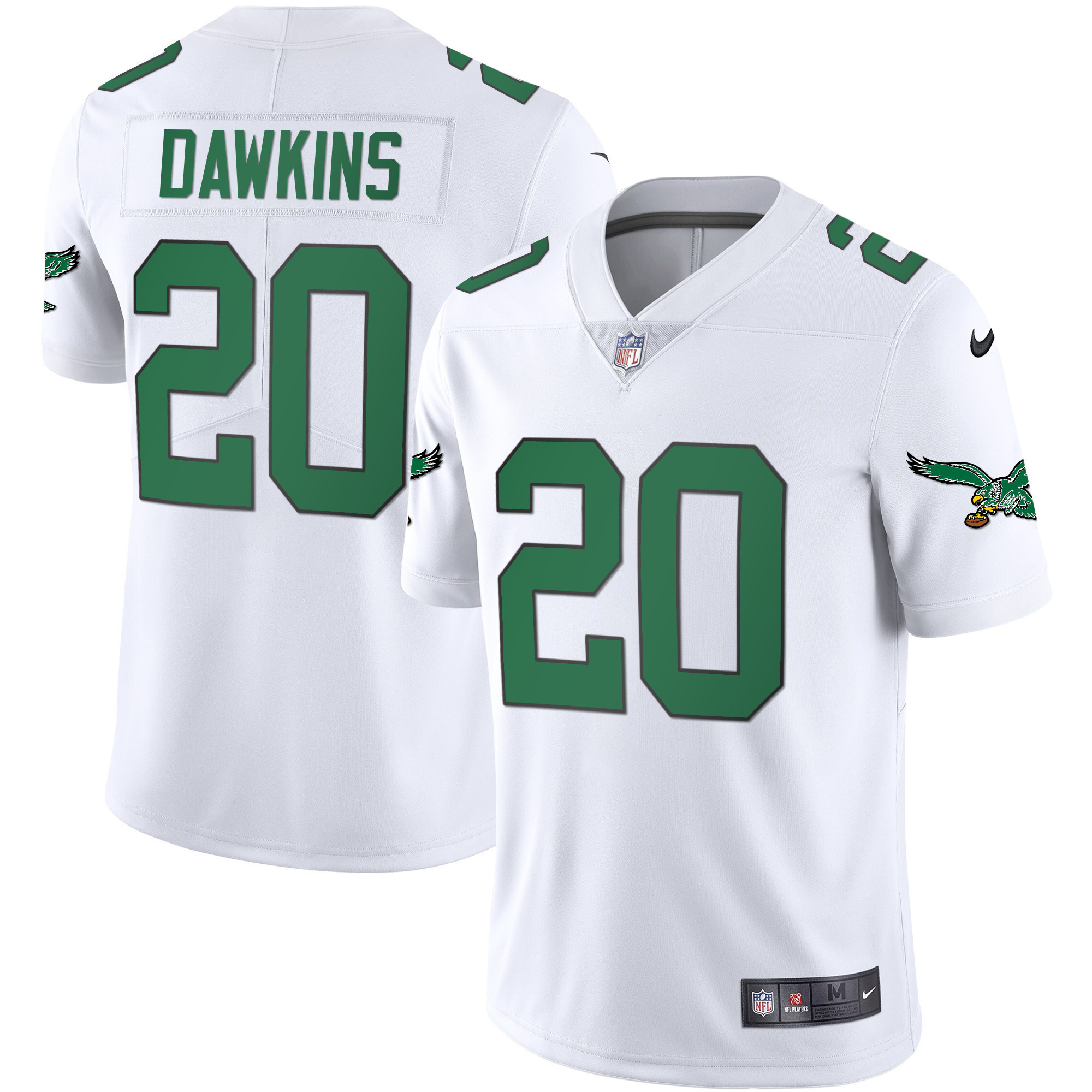 Brian Dawkins Men's Philadelphia Eagles Kelly Green Vapor Throwback 90s White Jersey - All Stitched