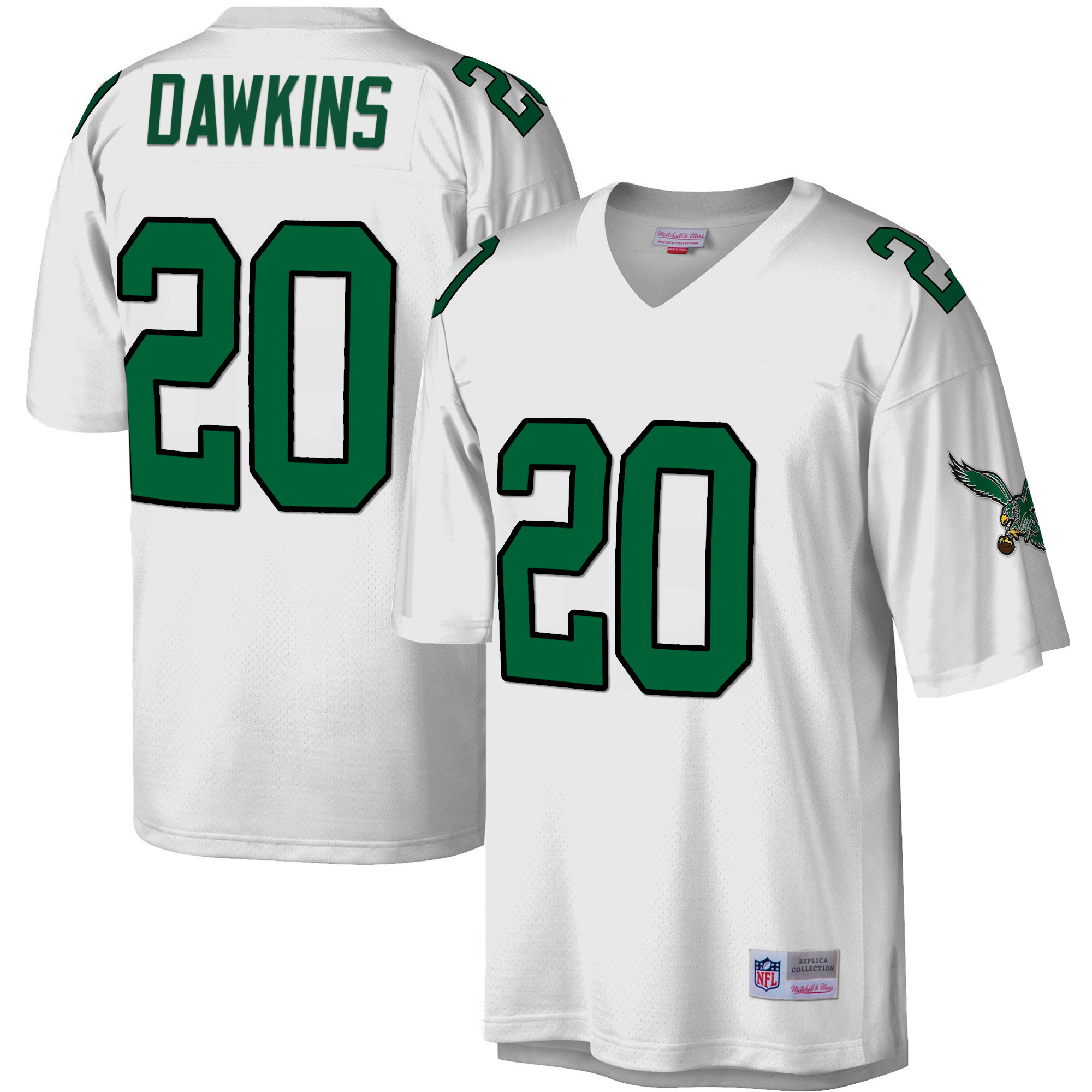 Brian Dawkins Philadelphia Eagles Big & Tall 1990 Legacy White Jersey - All Stitched