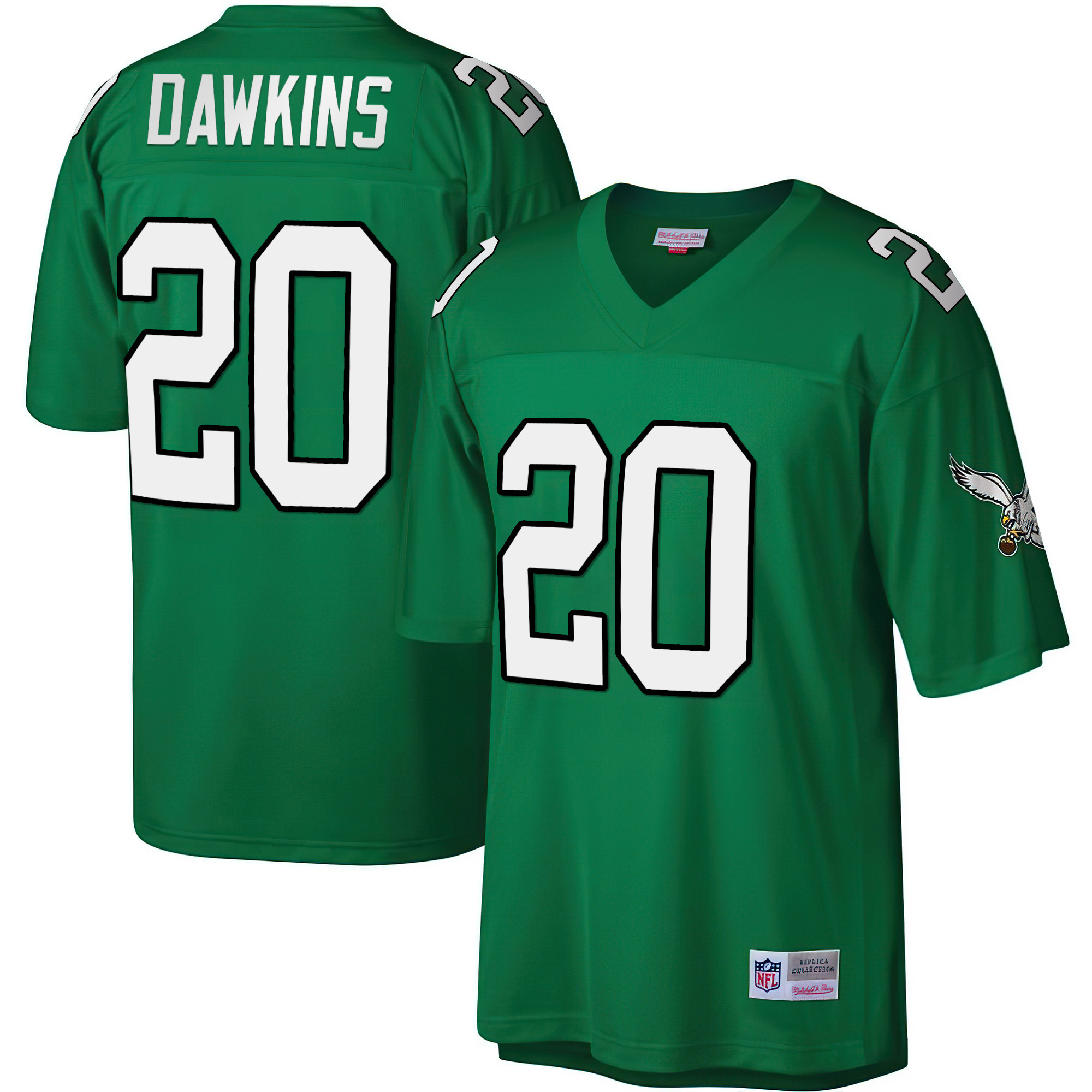 Brian Dawkins Philadelphia Eagles Big & Tall 1990 Retired Kelly Green Jersey - All Stitched
