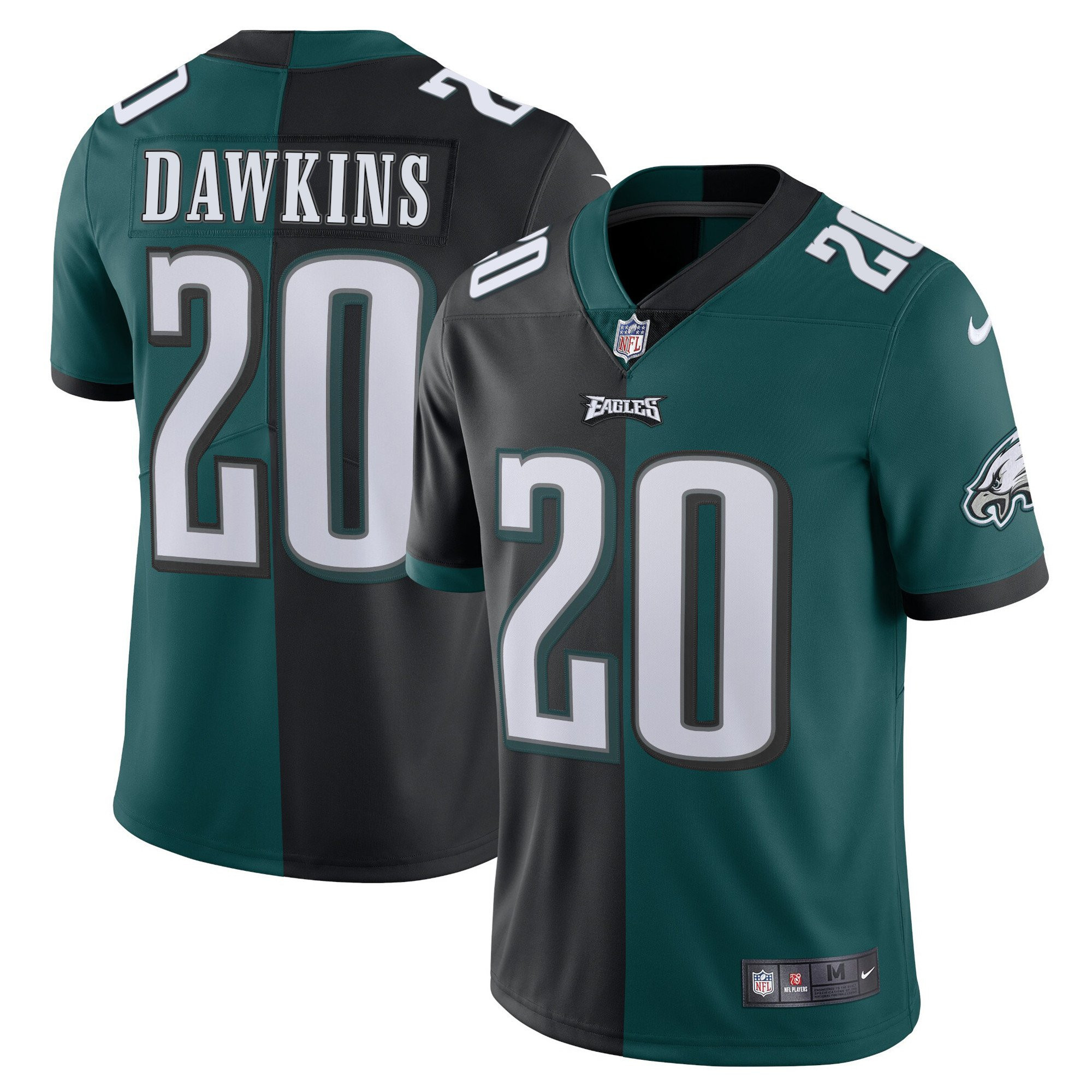 Brian Dawkins Philadelphia Eagles Split Black Green Vapor Limited Jersey - All Stitched