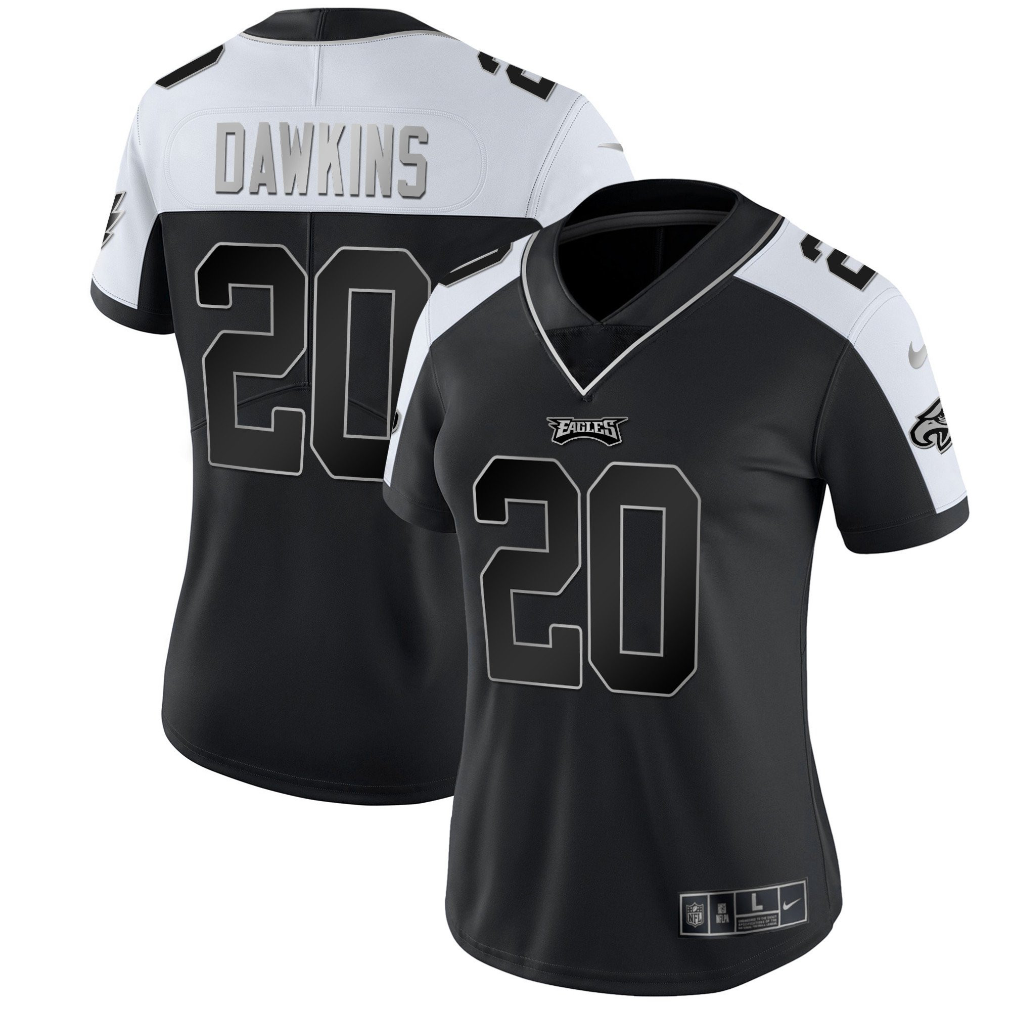 Brian Dawkins Women's Philadelphia Eagles Gold & Split Vapor Alternate Silver Jersey - All Stitched