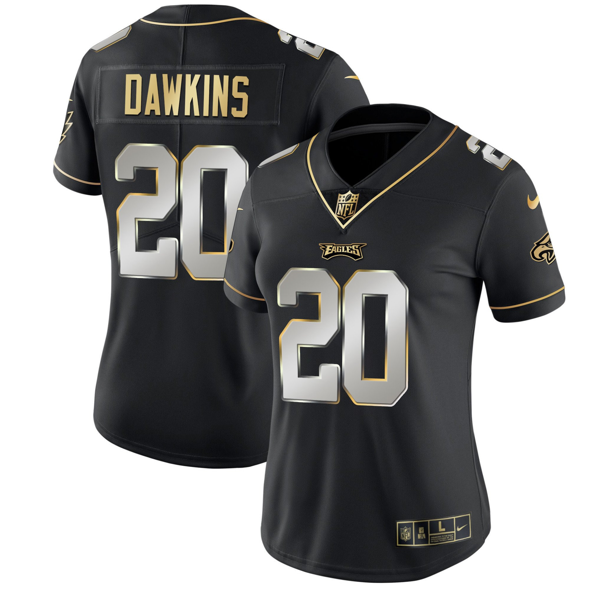 Brian Dawkins Women's Philadelphia Eagles Gold & Split Vapor Black Limited Jersey - All Stitched