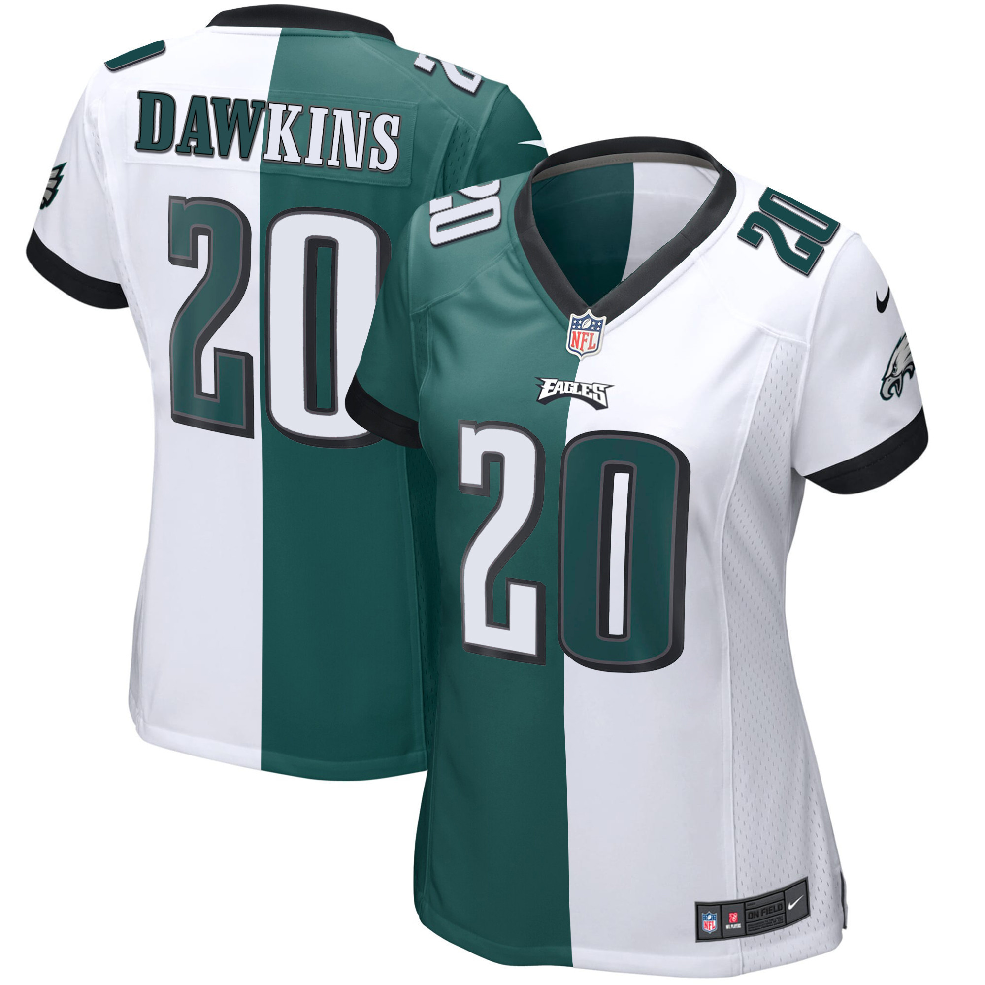 Brian Dawkins Women's Philadelphia Eagles Gold & Split Vapor Jersey - All Stitched