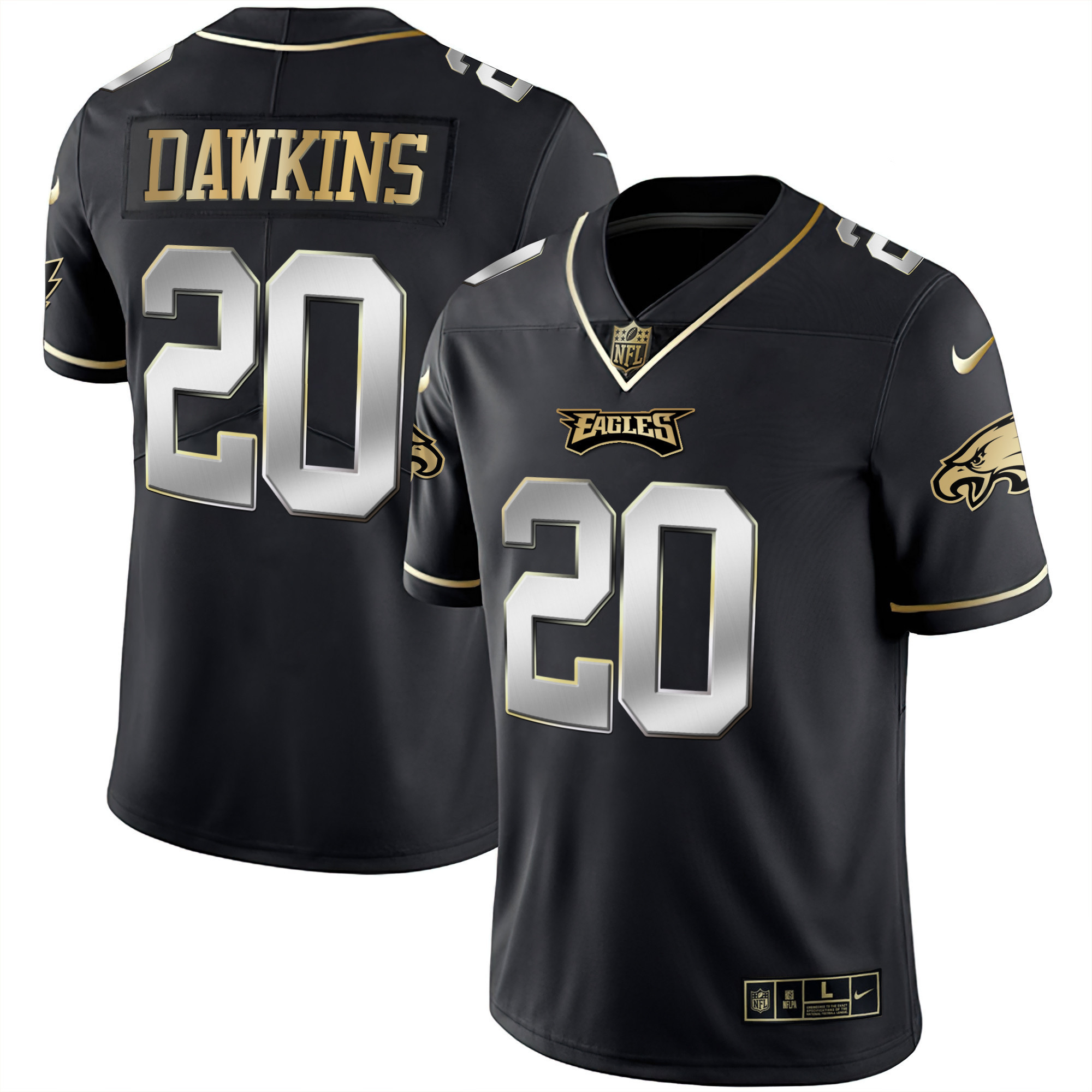 Brian Dawkins Youth's Philadelphia Eagles Gold & Split Vapor Black Limited Jersey - All Stitched