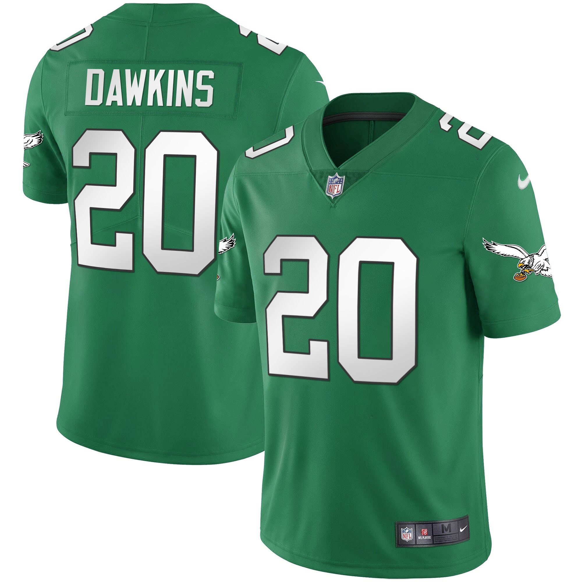 Brian Dawkins Youth's Philadelphia Eagles Kelly Green Gold Jersey - All Stitched