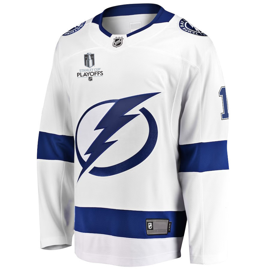 Brian Elliott 1 Tampa Bay Lightning Stanley Cup 2023 Playoffs Patch Away Breakaway Men Stitched Jersey – White