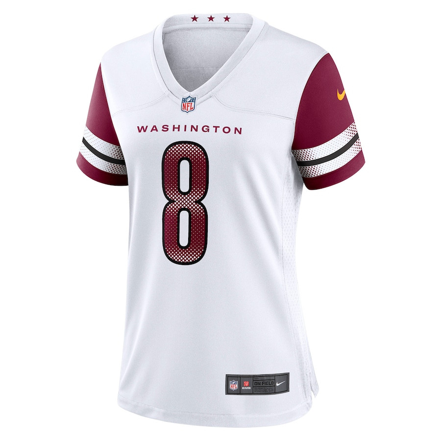Brian Robinson Jr. 8 Washington Commanders Women’s Away Game Player Stitched Jersey – White