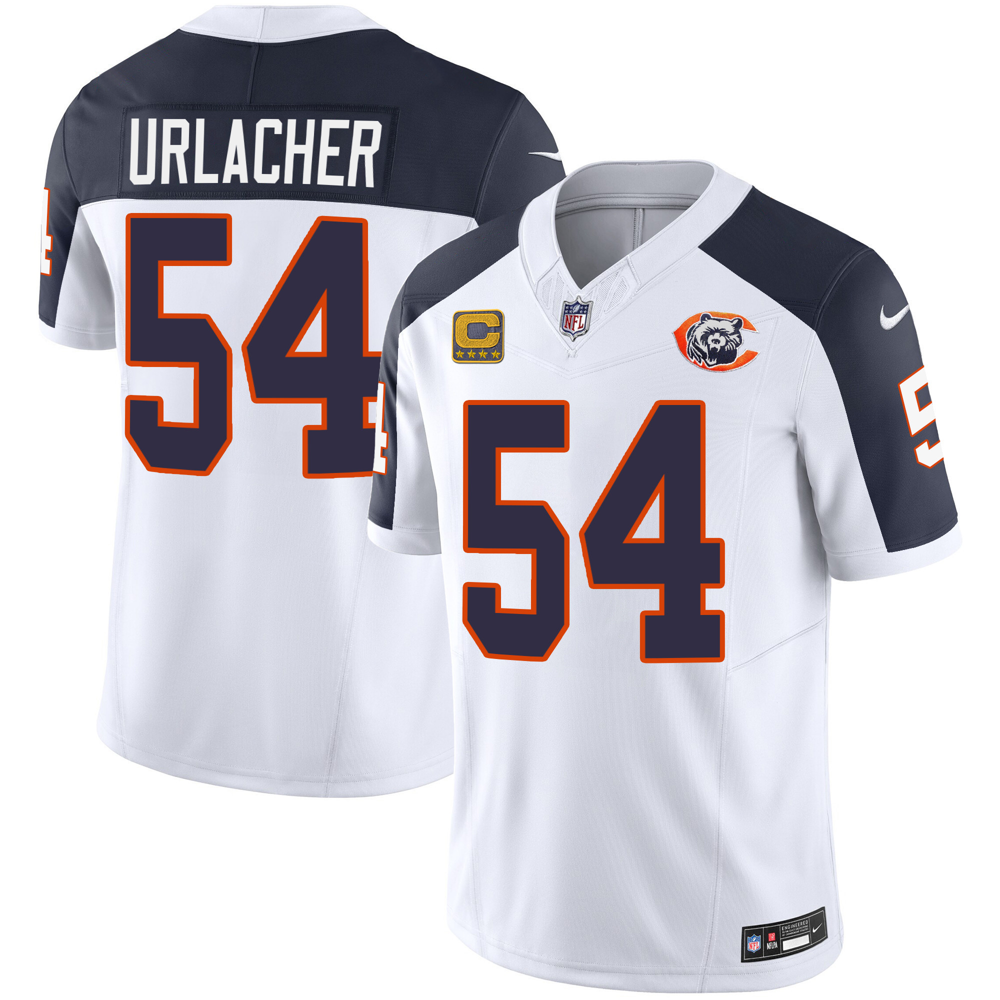 Brian Urlacher Men's Chicago Bears Throwback Vapor Inverted Jersey - All Stitched 