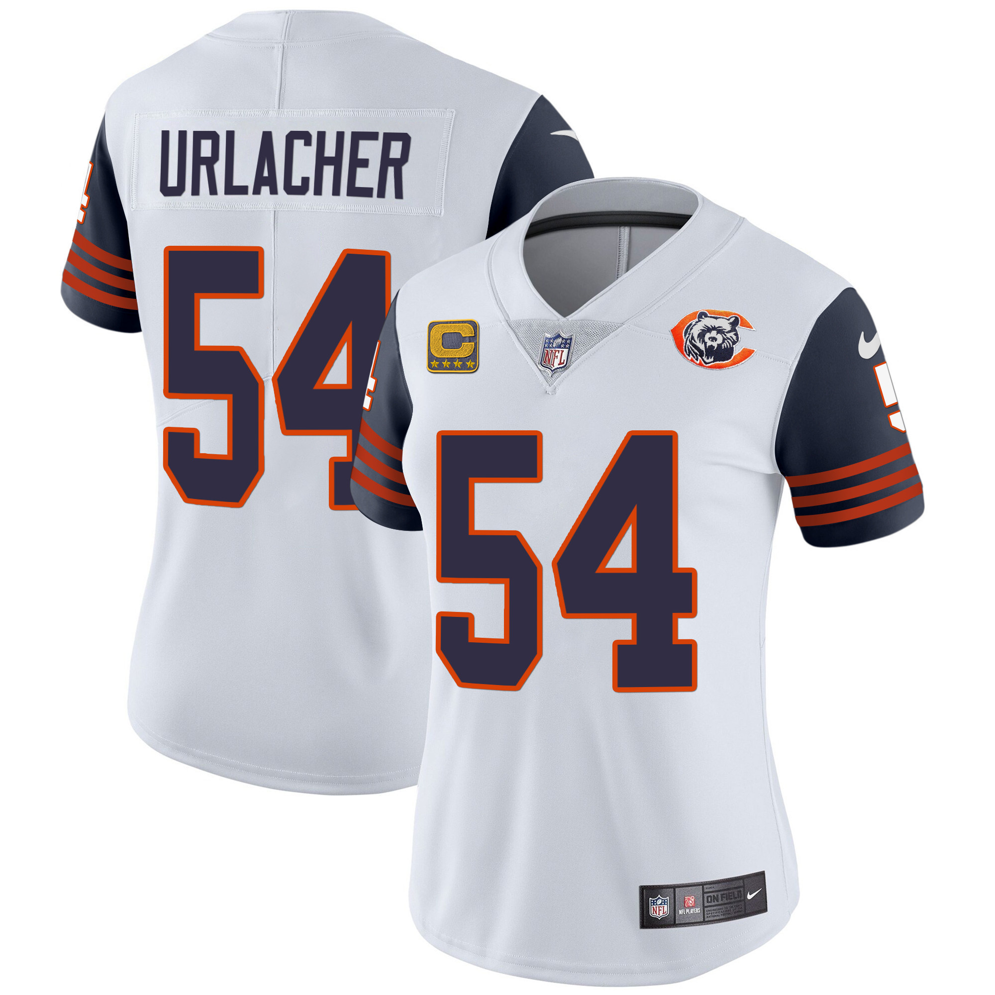 Brian Urlacher Women's Chicago Bears Throwback Vapor Navy Sleeves Jersey - All Stitched 