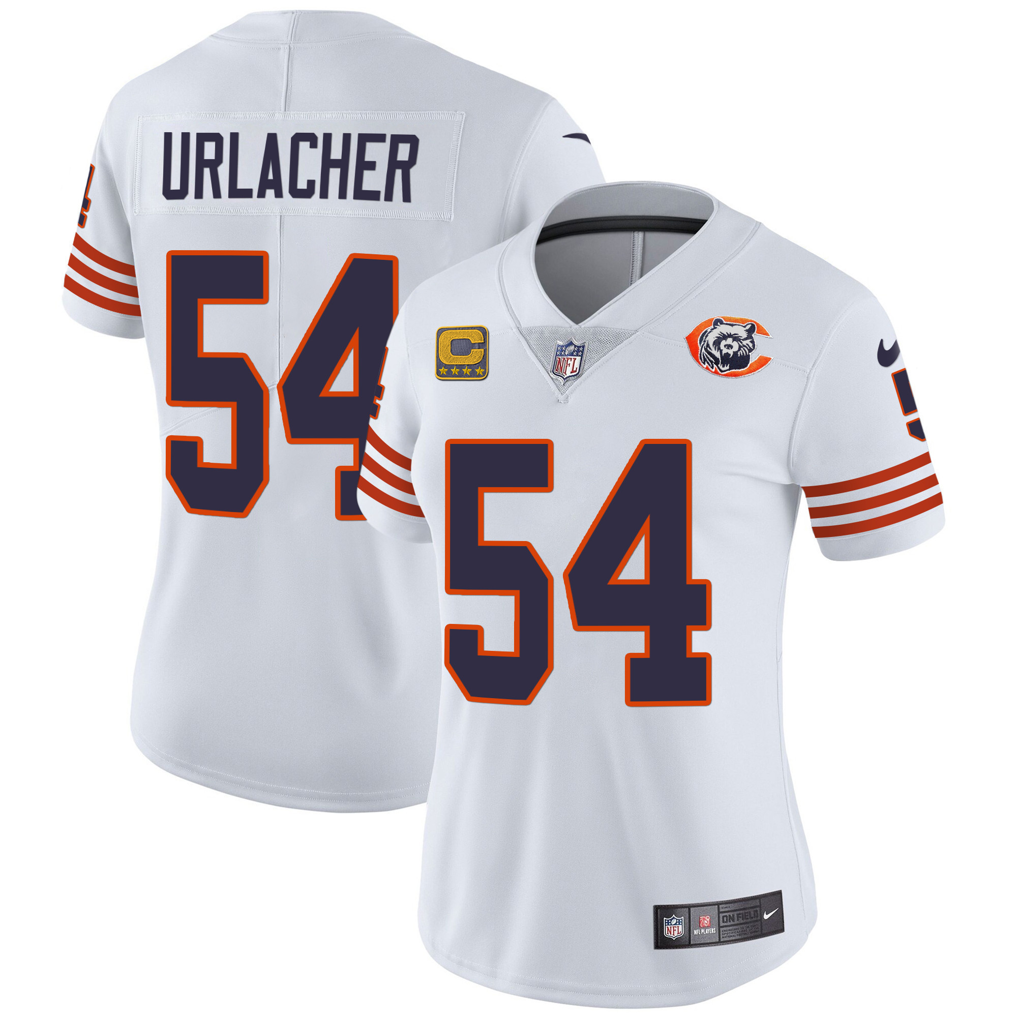 Brian Urlacher Women's Chicago Bears Throwback Vapor White Jersey - All Stitched 