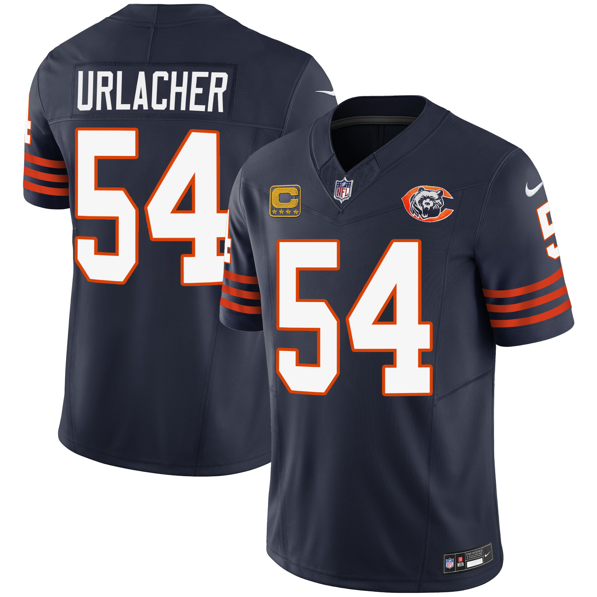 Brian Urlacher Youth's Chicago Bears Throwback Vapor Navy Jersey - All Stitched 