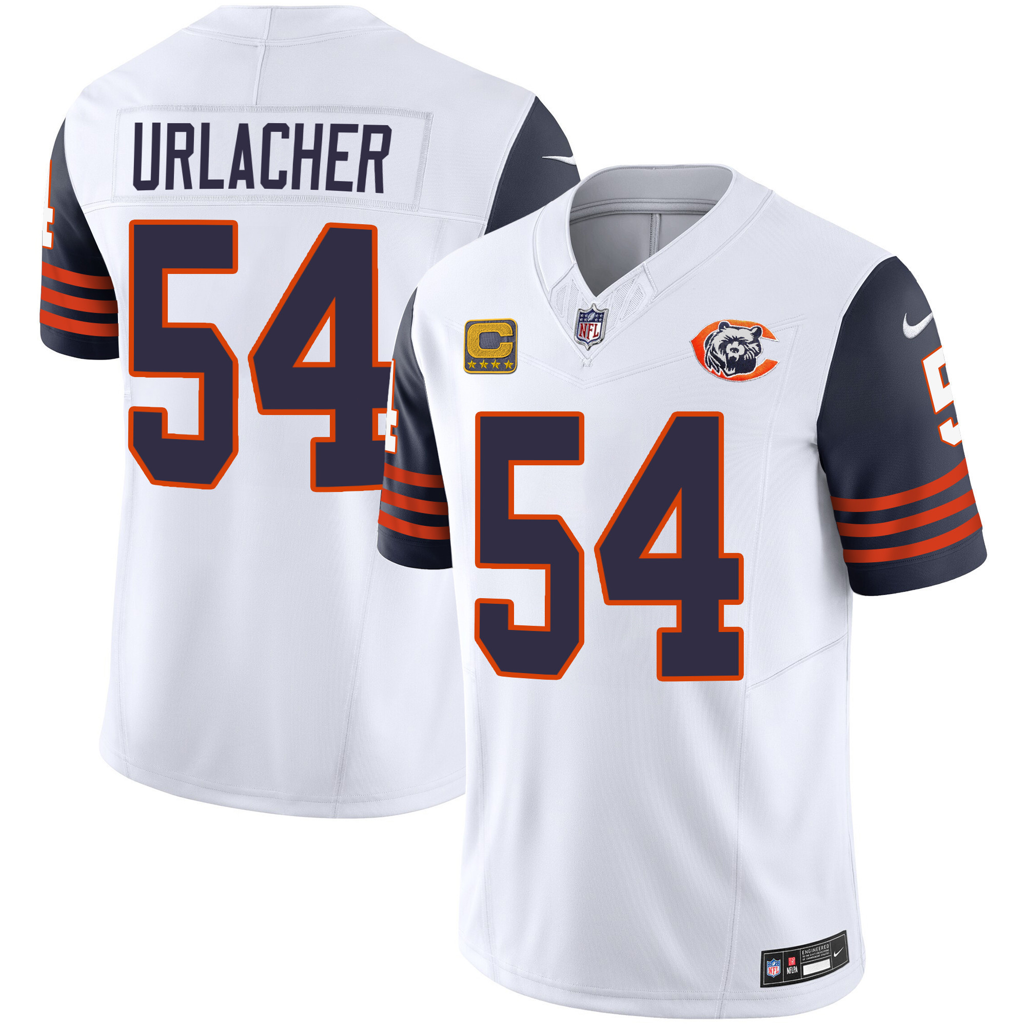 Brian Urlacher Youth's Chicago Bears Throwback Vapor Navy Sleeves Jersey - All Stitched 