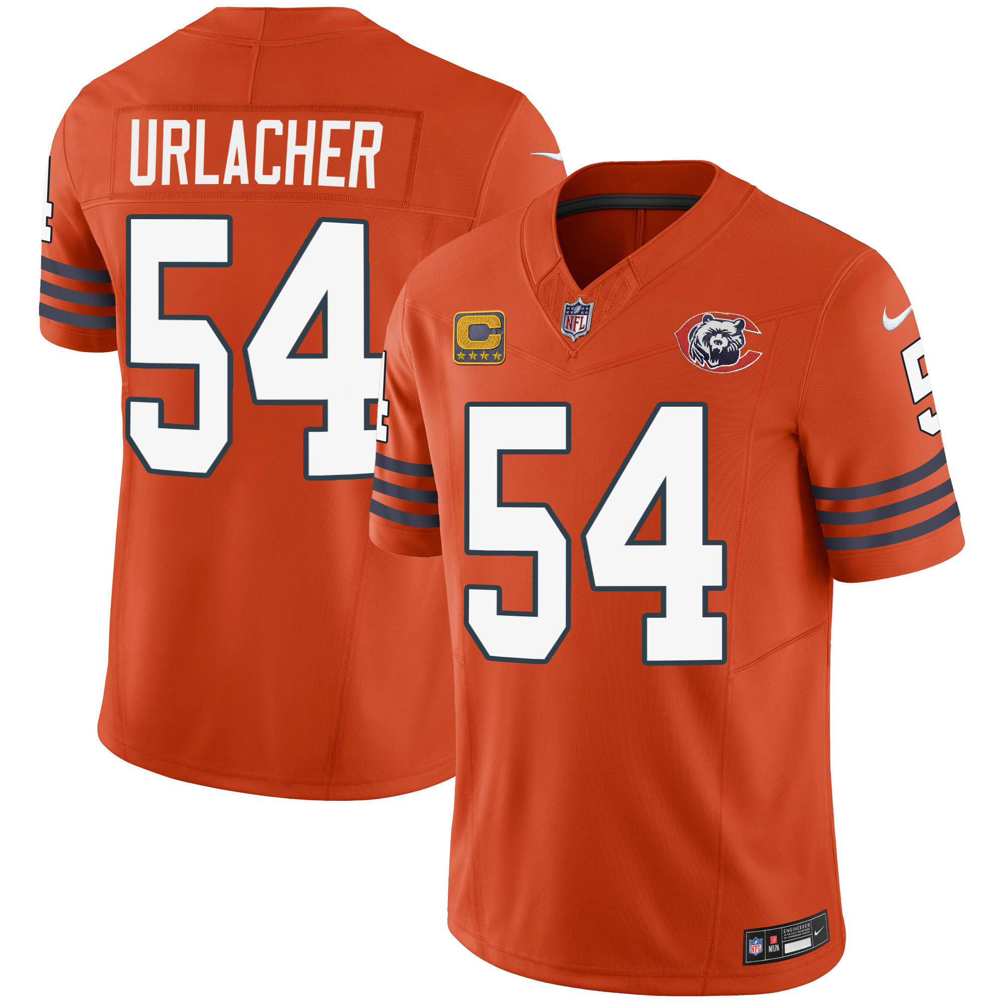 Brian Urlacher Youth's Chicago Bears Throwback Vapor Orange Jersey - All Stitched 
