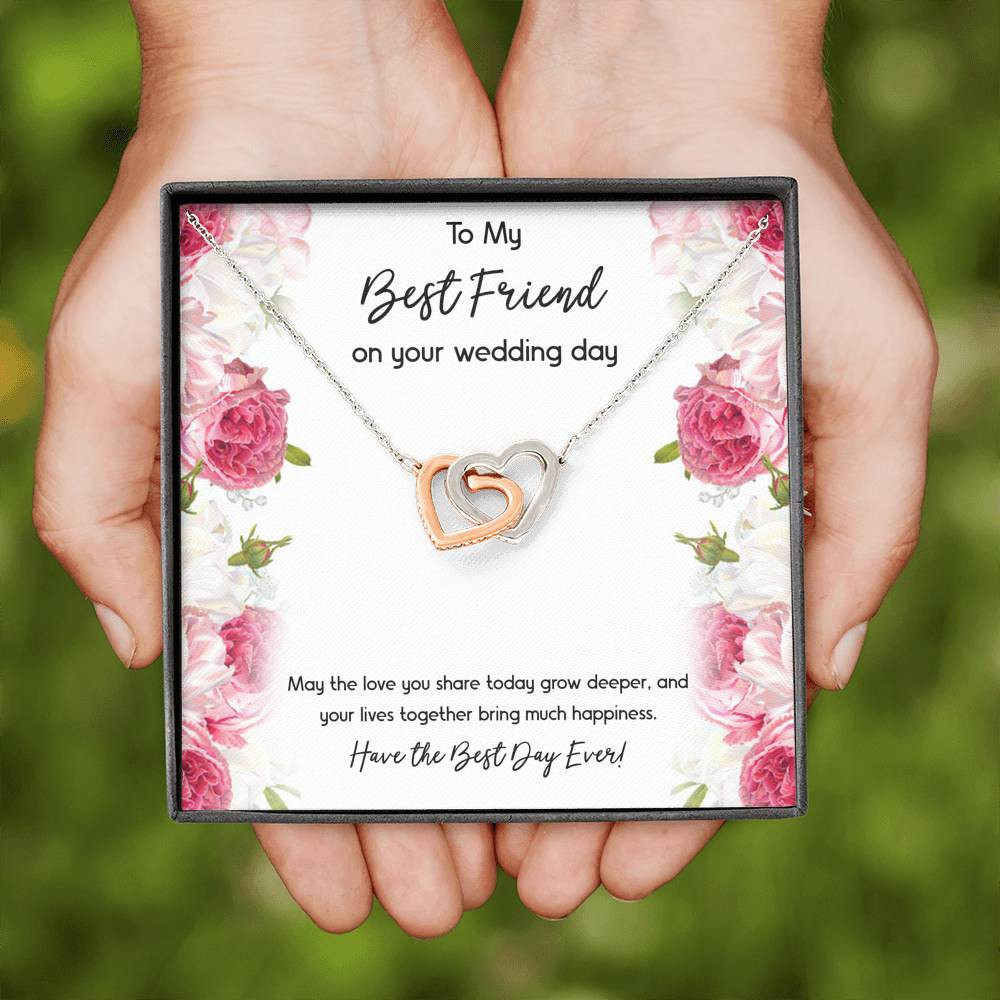 Bride Gifts, Have the Best Day Ever, Interlocking Heart Necklace For Women, Wedding Day Thank You Ideas From Best Friend