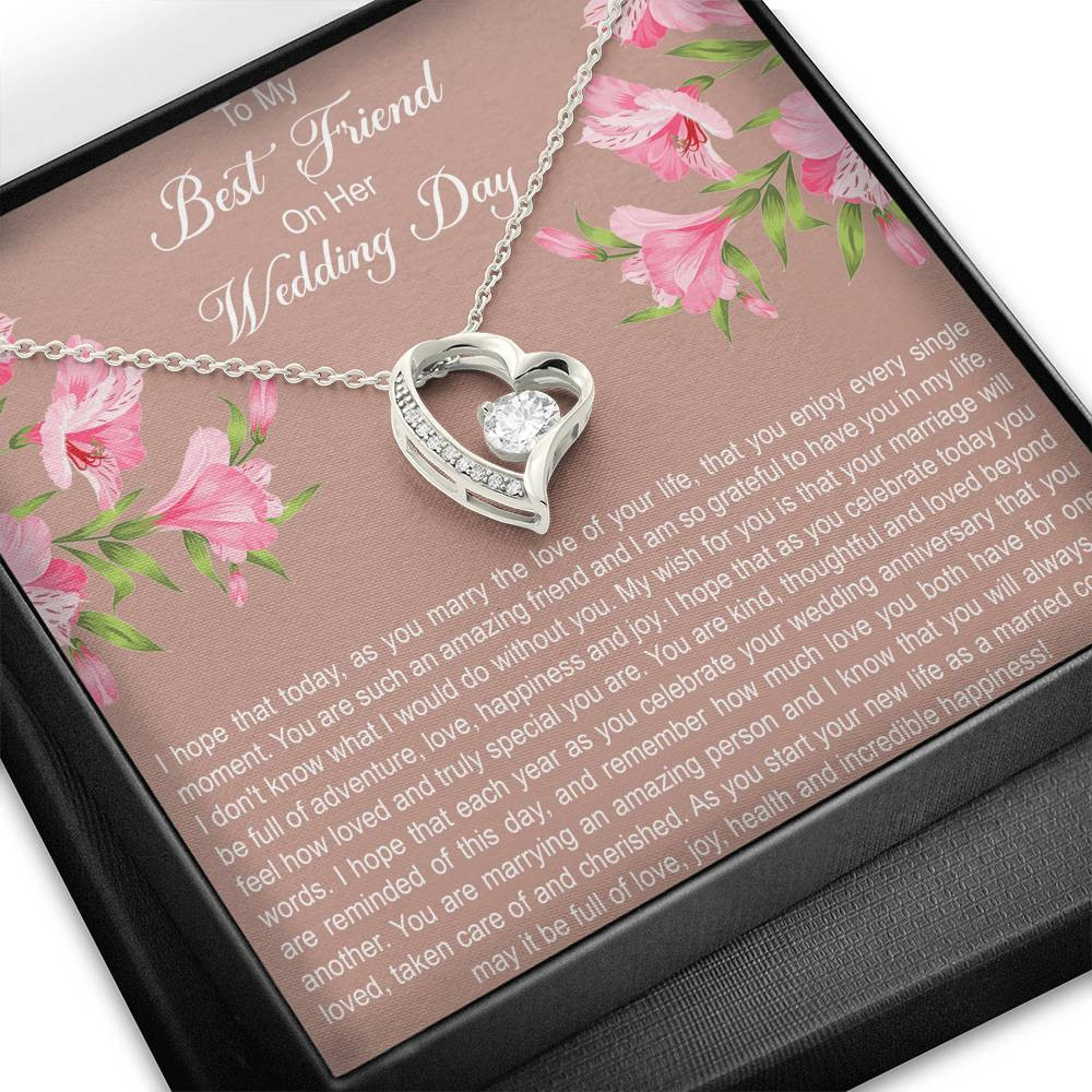 Bride Gifts, I Hope You Enjoy Every Single Moment, Forever Love Heart Necklace For Women, Wedding Day Thank You Ideas From Best Friend