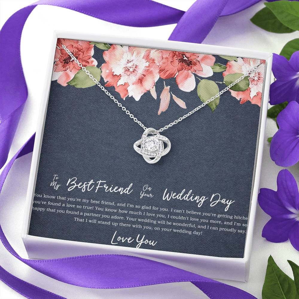 Bride Gifts, I’m So Happy You Found A Partner, Love Knot Necklace For Women, Wedding Day Thank You Ideas From Best Friend