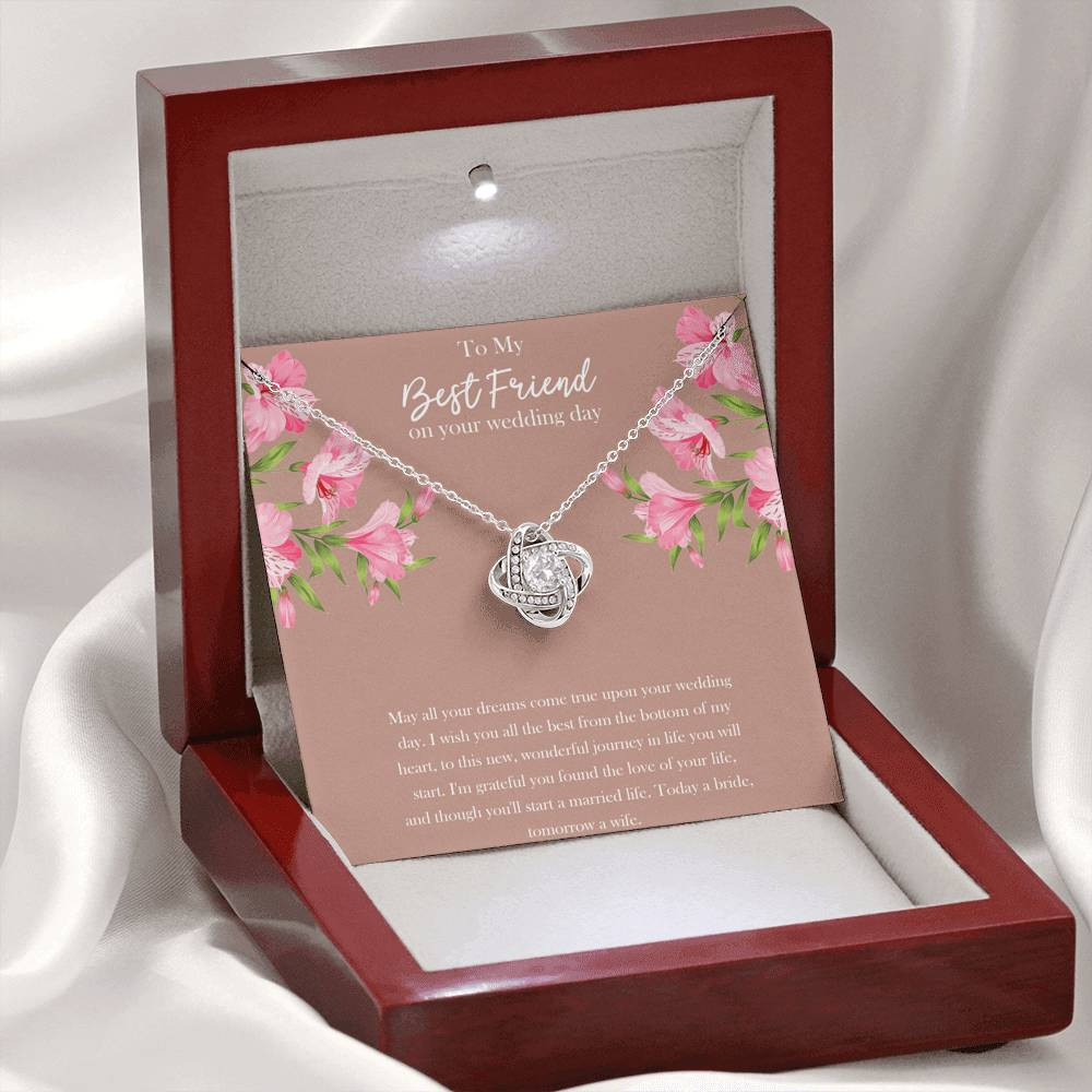 Bride Gifts, May All Your Dreams Come True, Love Knot Necklace For Women, Wedding Day Thank You Ideas From Best Friend