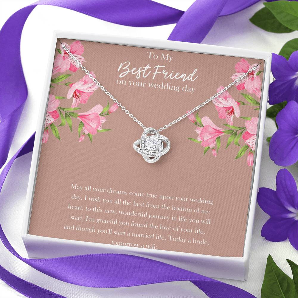 Bride Gifts, May All Your Dreams Come True, Love Knot Necklace For Women, Wedding Day Thank You Ideas From Best Friend