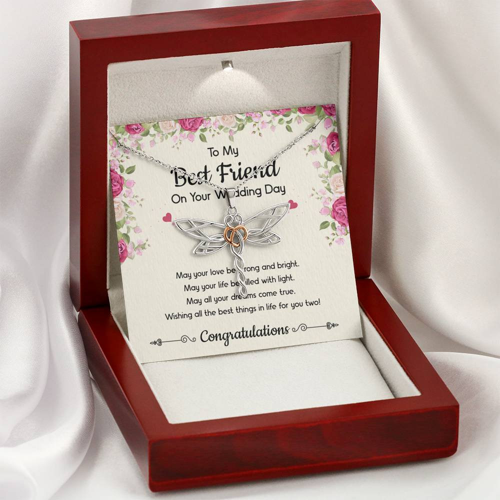 Bride Gifts, May Your Love Be Strong And Bright, Dragonfly Necklace For Women, Wedding Day Thank You Ideas From Best Friend