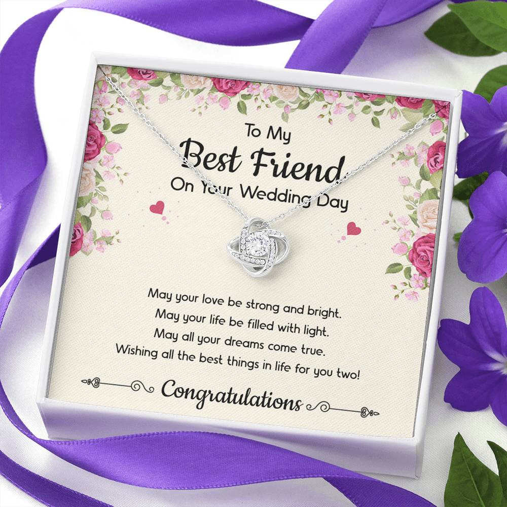 Bride Gifts, May Your Love Be Strong And Bright, Love Knot Necklace For Women, Wedding Day Thank You Ideas From Best Friend