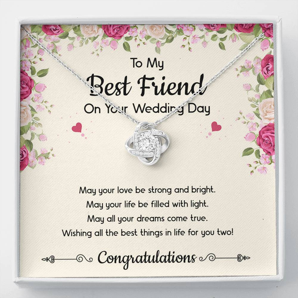 Bride Gifts, May Your Love Be Strong And Bright, Love Knot Necklace For Women, Wedding Day Thank You Ideas From Best Friend