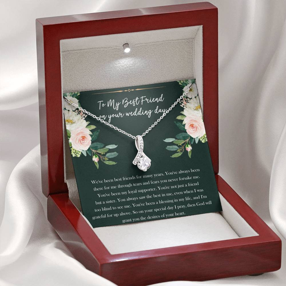 Bride Gifts, Not Just A Friend But A Sister, Alluring Beauty Necklace For Women, Wedding Day Thank You Ideas From Best Friend