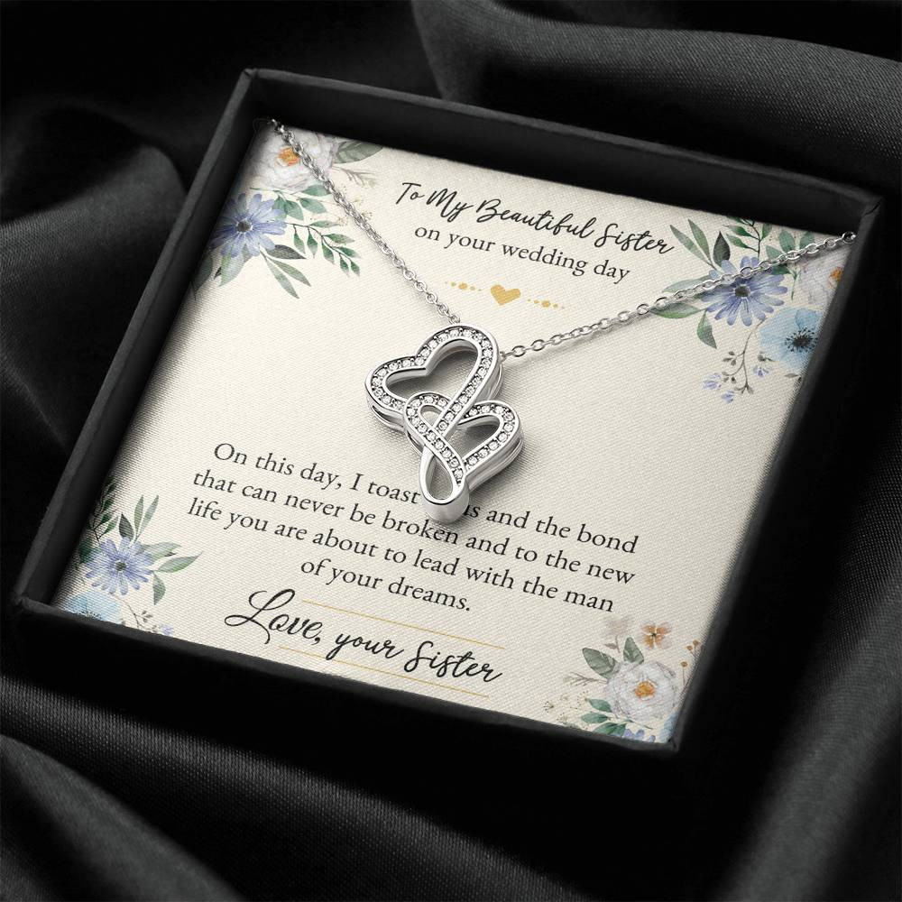 Bride Gifts, On This Day, Double Heart Necklace For Women, Wedding Day Thank You Ideas From Sister