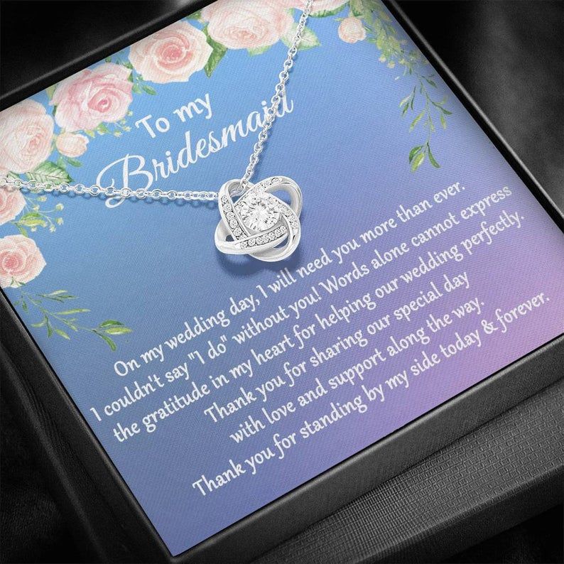 Bridesmaid Love Knot Necklace Gift from Bride for Bridesmaid, Thank You for Being My Bridesmaid, Thank You Gift From Bride