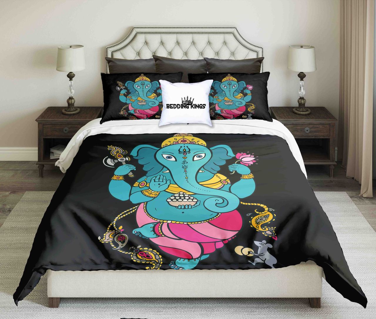 Bright Colour Elephant Bohemian Kings 3D Customized Duvet Cover Bedding Set