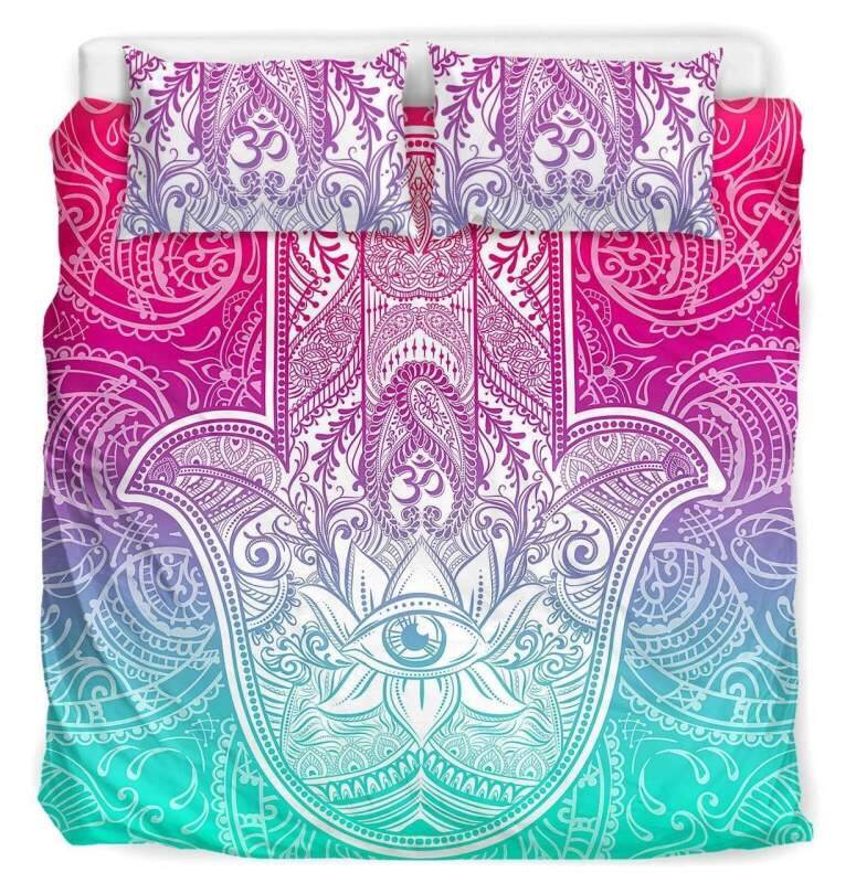 Bright Hamsa Duvet Cover Bedding Set