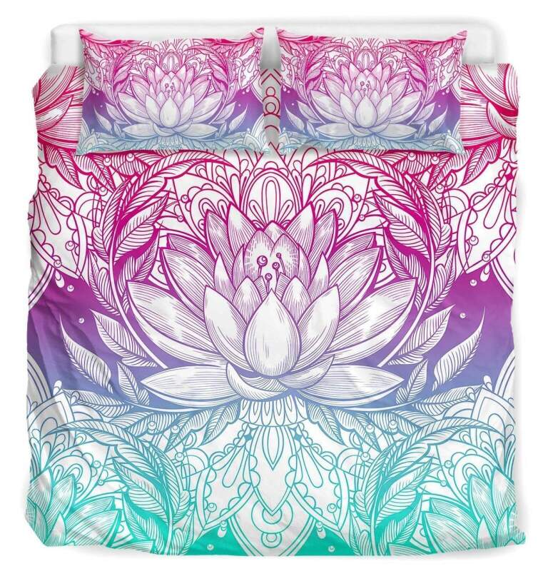 Bright Lotus Duvet Cover Bedding Set