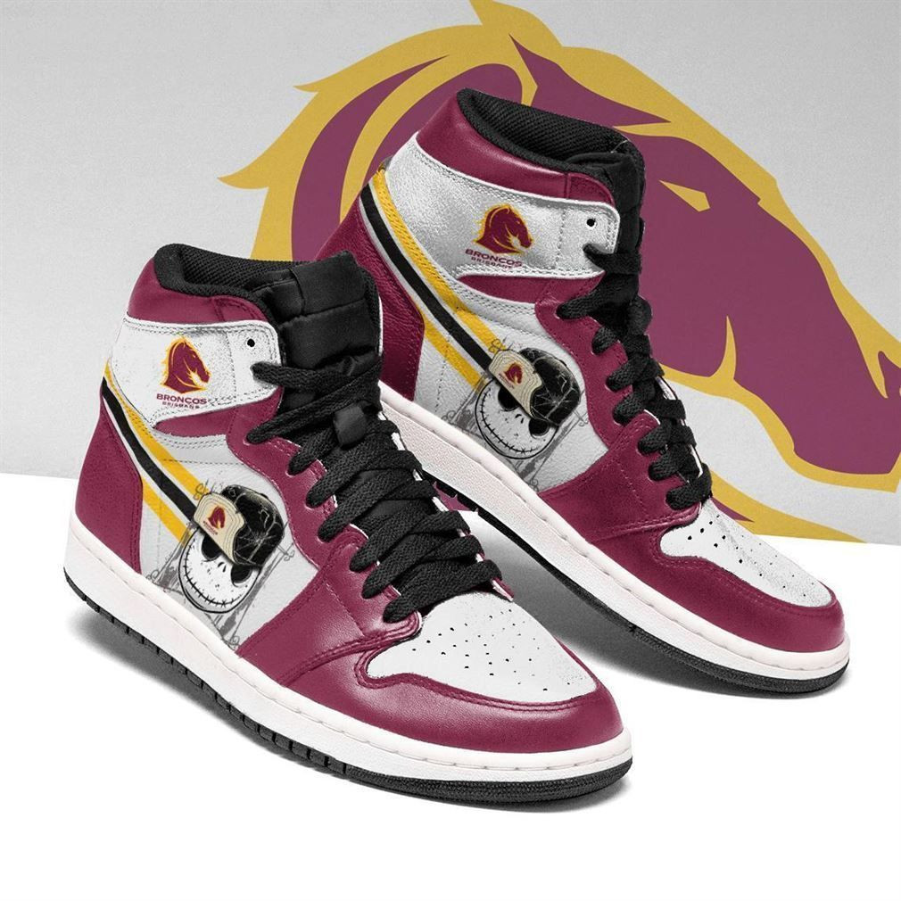 Brisbane Broncos NRL Fashion Sneakers Basketball Shoes Leather High Top Air Jordan Sneaker, Air Jordan Hightop