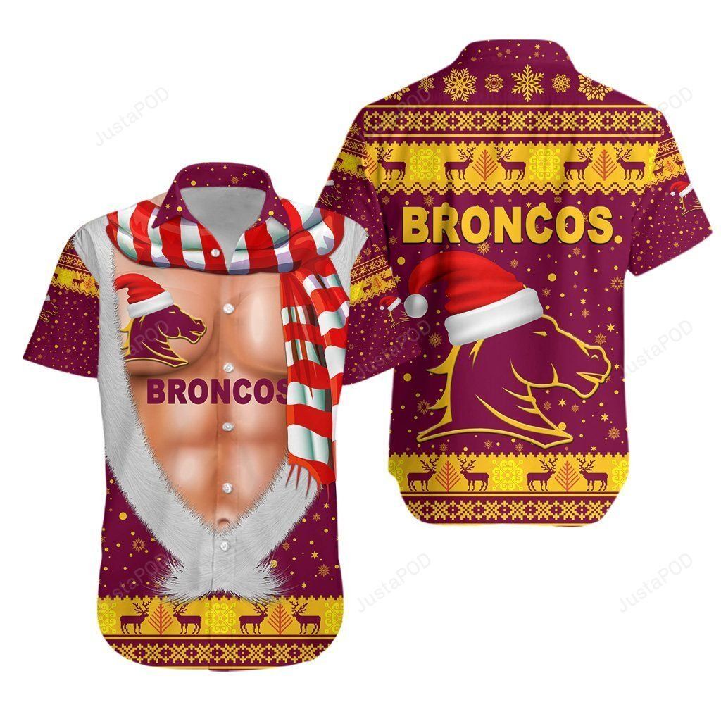 Brisbane Hawaiian Shirt Denver Broncos Christmas Nice Abs Maroon