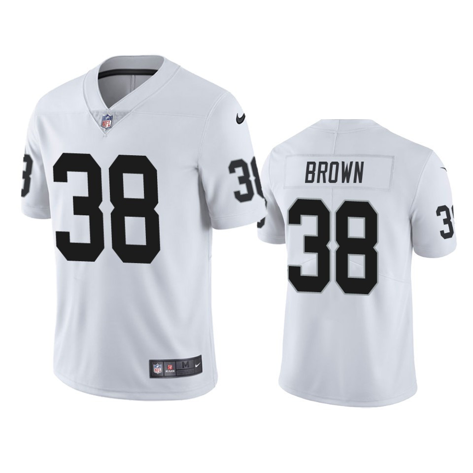 Brittain Brown 38 Las Vegas Raiders White Vapor Limited Stitched Jersey