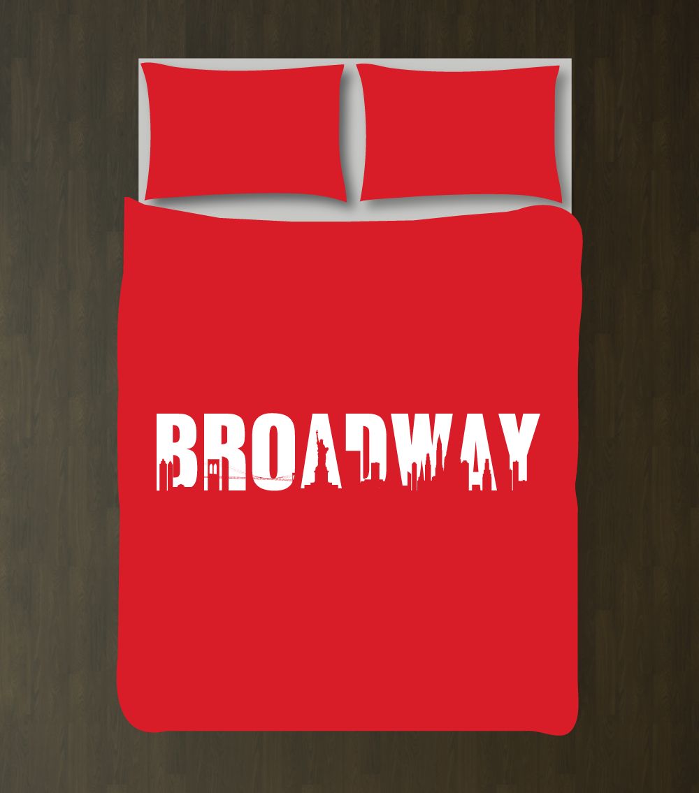 Broadway For Girls And Boys Customized Red And White Duvet Cover Bedding Set